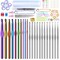Crochet Hooks Set with Storage Case, Soft Grip Ergonomic Crochet Needles, Smooth Coloured Aluminum Yarn Crochet Hooks Crochet Kit with Crochet Tools Supplies and Accessories (Beginners)